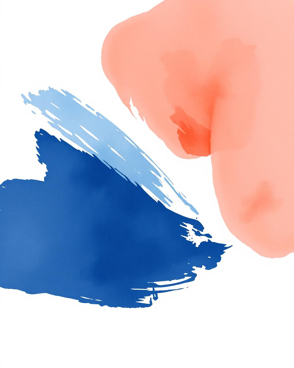Illustration abstraite bicolore bleu corporate et corail lifestyle symbolisant le choix entre LinkedIn et Instagram